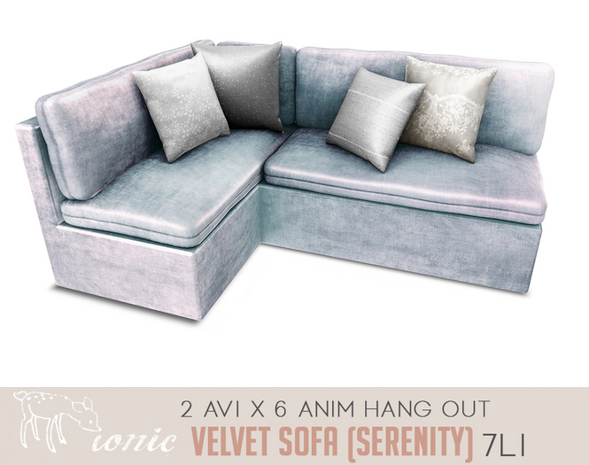 Second Life Marketplace ionic Velvet Sofa (Serenity)
